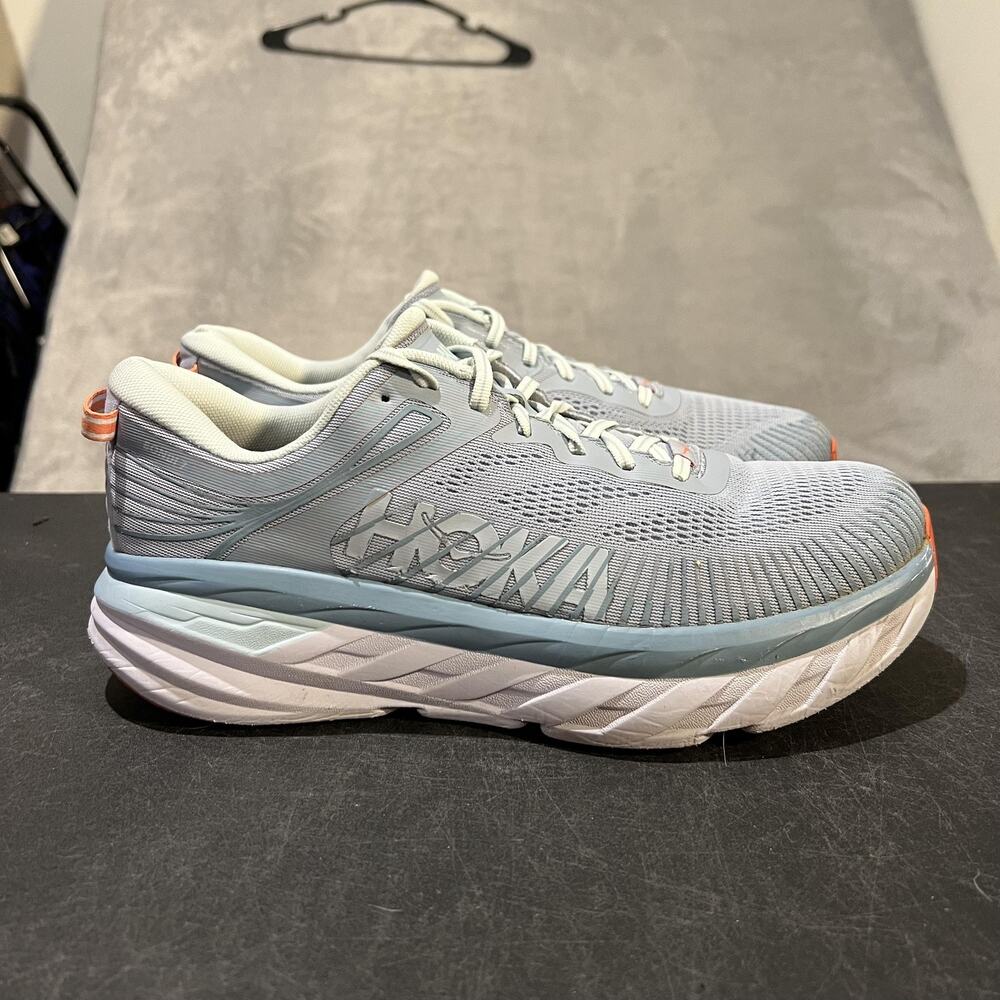 Hoka One One Bondi 7 Shoes Womens 11 Blue Running Max Cushion Road Sneakers